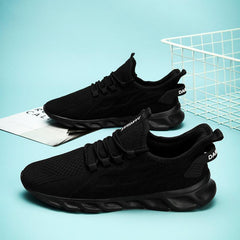 Women's Breathable Knit Sneakers Low Top Lace Up Casual Shoes