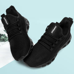 Women's Breathable Knit Sneakers Low Top Lace Up Casual Shoes