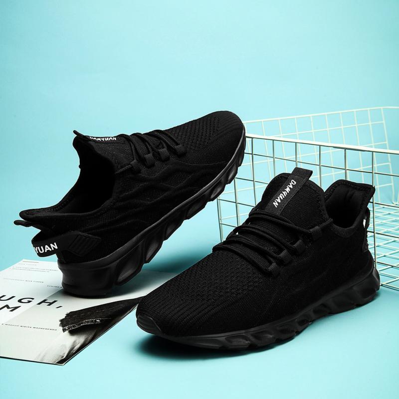 Women's Breathable Knit Sneakers Low Top Lace Up Casual Shoes