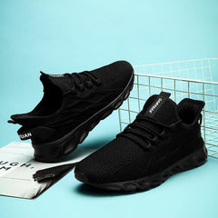 Women's Breathable Knit Sneakers Low Top Lace Up Casual Shoes