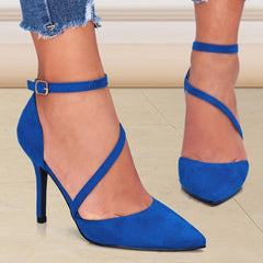 Breathable Stiletto Sandals Ankle Strap Pumps