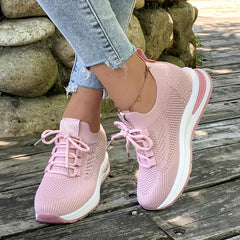 Women's Rhinestone Wedge Sneakers Air Cushion Lace Up Shoes