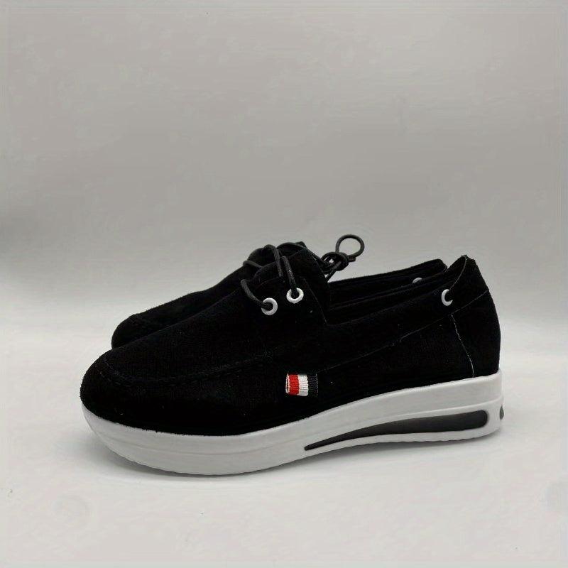 Women's Slip On Platform Sneakers Lace Up Loafers