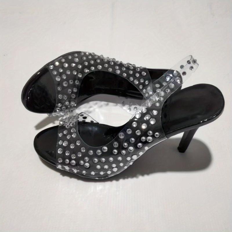 Rhinestone Stiletto Heels Slingback Sandals