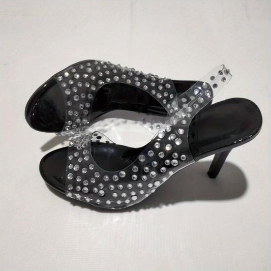 Rhinestone Stiletto Heels Slingback Sandals