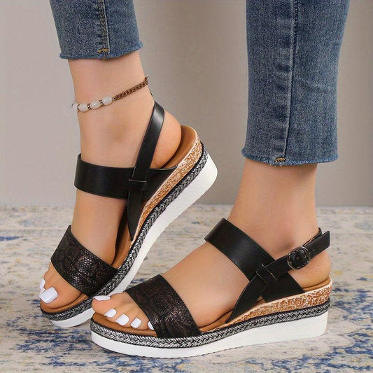 Women's Espadrille Wedge Sandals Ankle Strap Slingback Shoes