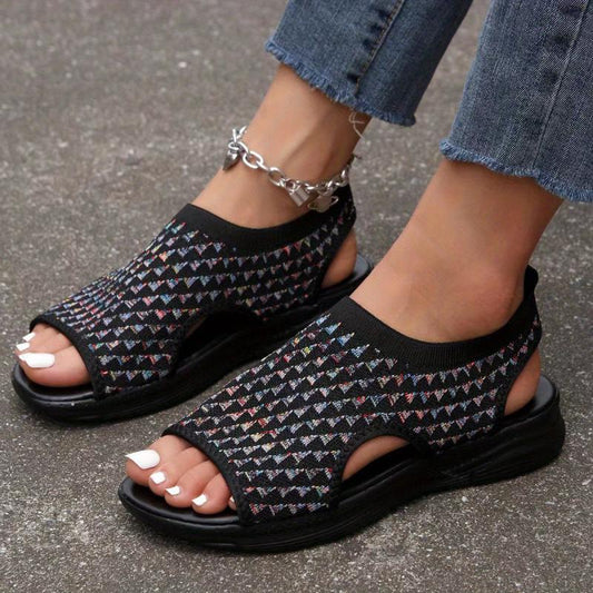 Breathable Cut Out Platform Slip On Sandals for Women