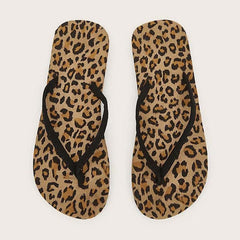 Leopard Pattern Flip flops Women Beach Shoes