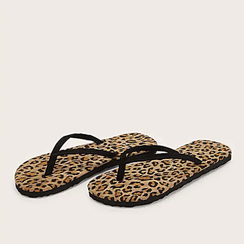 Leopard Pattern Flip flops Women Beach Shoes