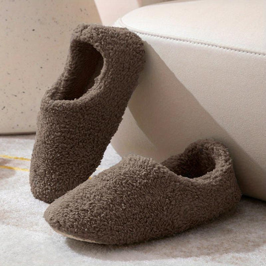 Warm Plush Slip-on Slippers for Women Non-Slip Indoor Shoes
