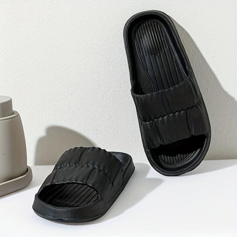 Women's Lightweight Solid Slides Open Toe Slip On Shoes