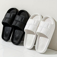Women's Lightweight Solid Slides Open Toe Slip On Shoes
