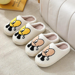 Cartoon Pattern Plush Indoor Slippers