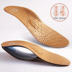 Cowhide Shoes Insole Leather Orthotic Flat Feet High Arch Support