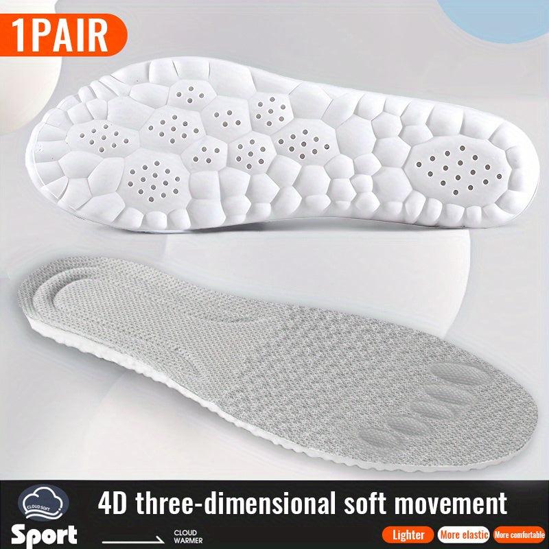 4D Orthopedic Sport Insoles Soft Breathable High elasticity Shock Absorption