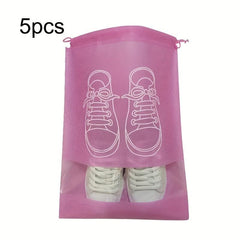 5pcs Shoes Storage Bag Closet Organizer Non-woven Portable Travel Bag