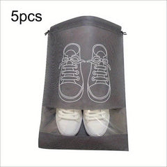 5pcs Shoes Storage Bag Closet Organizer Non-woven Portable Travel Bag