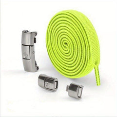 Silver Buckle Shoelaces 2pcs Tie Lazy Shoe Laces Elastic Men And Women