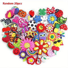 20pcs Random Cartoon Shoe Charms For Clog Sandals