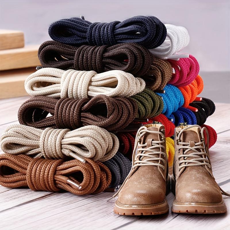 Heavy Duty Round Boot Laces 2 Pairs - Durable Shoelaces for Boots