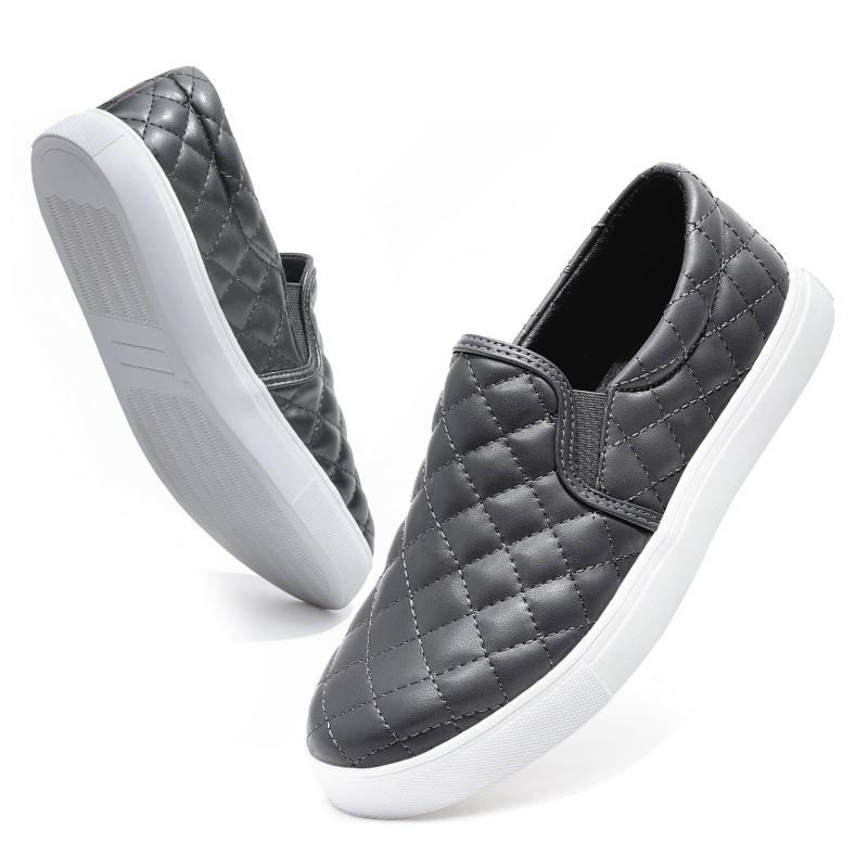 Women's Quilted Flat Loafers Casual Slip On Shoes