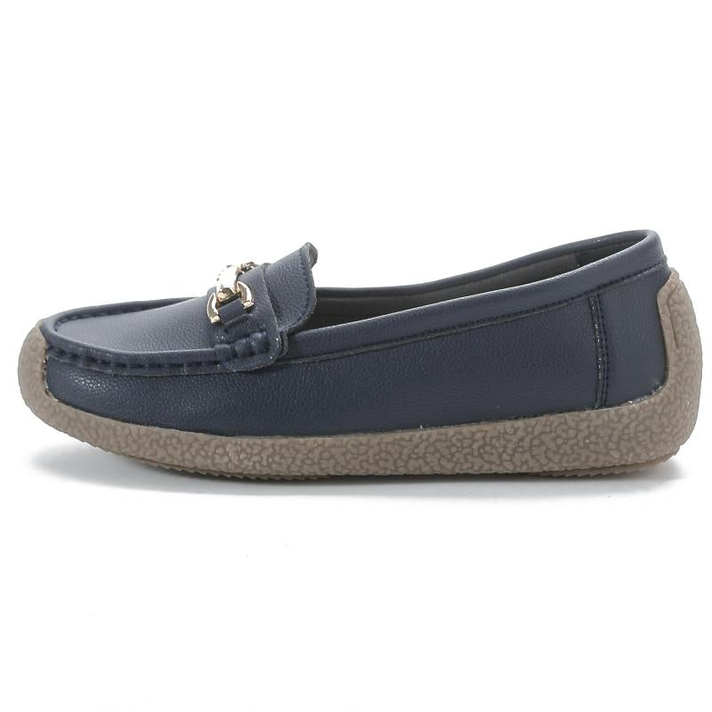 Women's Metallic Chain Loafers Slip On Lightweight Soft Sole Shoes