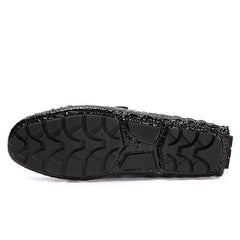 Women's Metal Chain Loafers Patent Leather Non Slip Flats