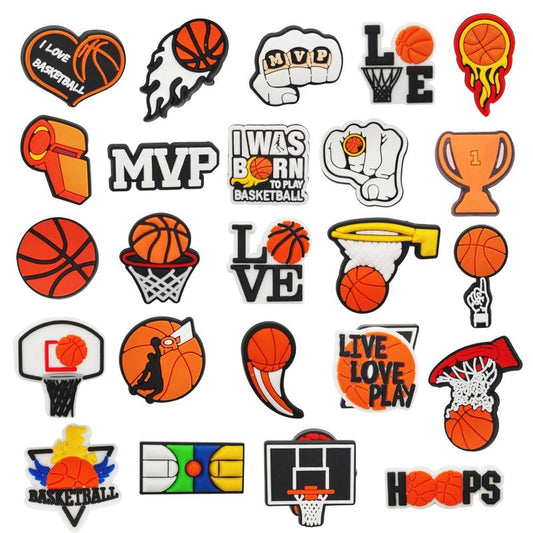 26Pcs Basketball Shoe Charms For Clogs Garden Shoes DIY Accessories