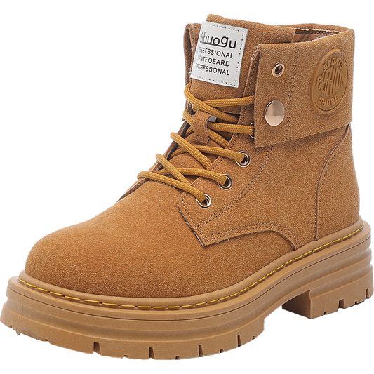 Platform Lace Up Combat Boots Zipper Women's Footwear