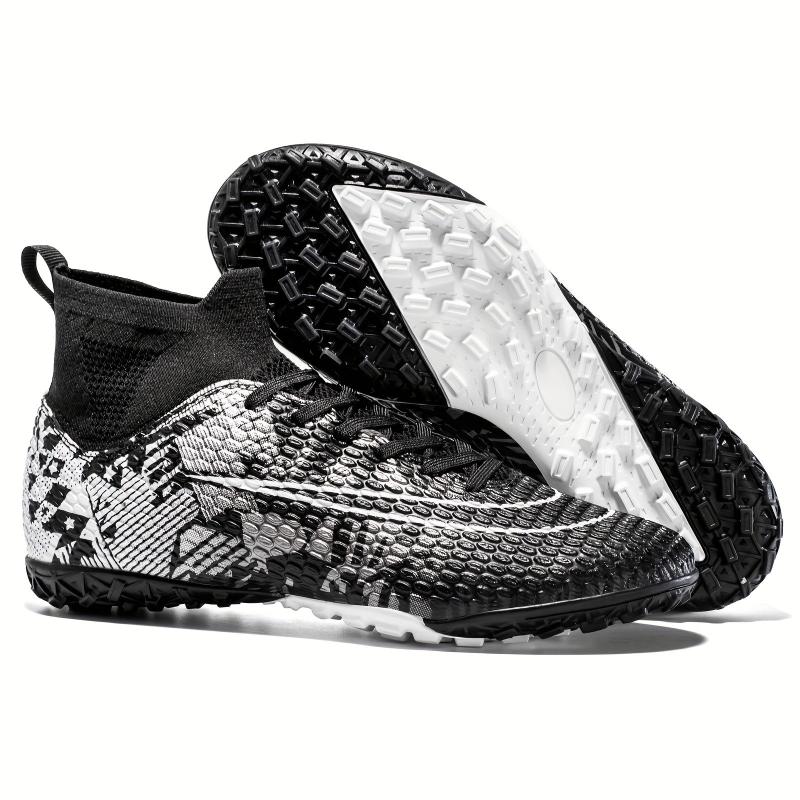 Boy's High Top Turf Soccer Cleats Anti-Skid Lace Up TF Football Boots