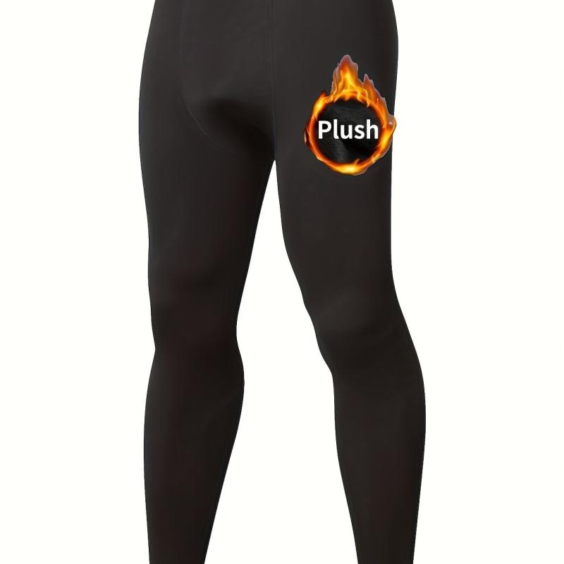 Men's High Stretch Thermal Fleece Leggings for Winter Wear