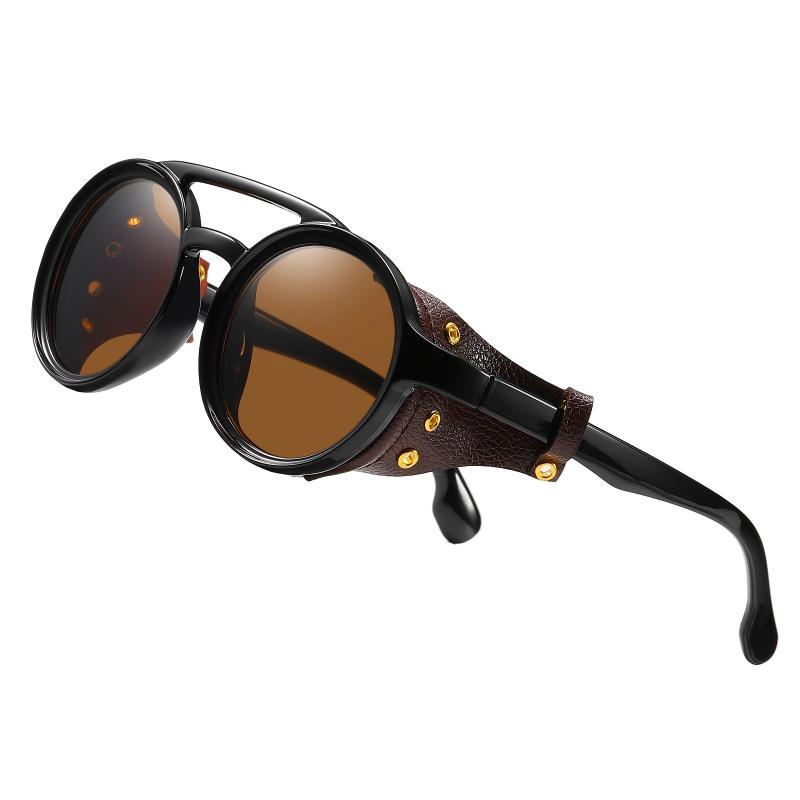KEITHION Steampunk Style Round Vintage Sunglasses