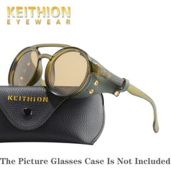 KEITHION Steampunk Style Round Vintage Sunglasses