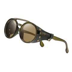 KEITHION Steampunk Style Round Vintage Sunglasses