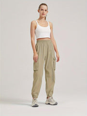 Casual Joggers Sweatpant Cargo Loose High Waisted Pants With Pockets