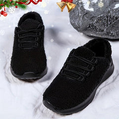 Plush Lined Fuzzy Soft Running Shoes Lightweight Fall Winter Non Slip Sneakers