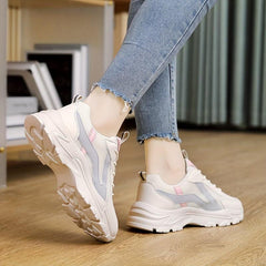 Breathable Heightened Sole Mesh Running Shoes Lightweight Non slip Sneakers