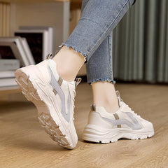 Breathable Heightened Sole Mesh Running Shoes Lightweight Non slip Sneakers
