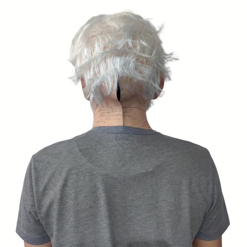 Old Man Hair Mask Latex Head Cover Funny Halloween Cosplay Props