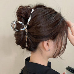 Metal Geometric Hair Claw Hairpins Cross Hair Clips Girls Ponytail Clip