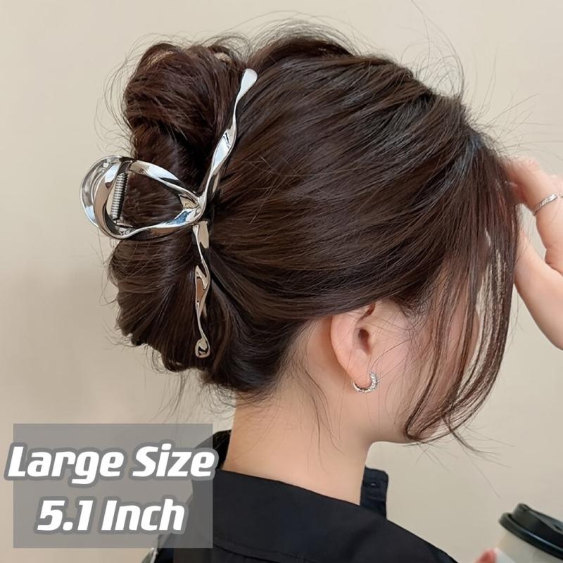 Metal Geometric Hair Claw Hairpins Cross Hair Clips Girls Ponytail Clip