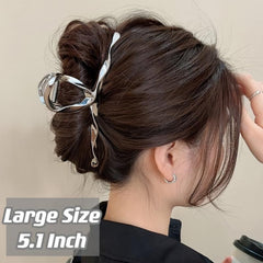 Metal Geometric Hair Claw Hairpins Cross Hair Clips Girls Ponytail Clip
