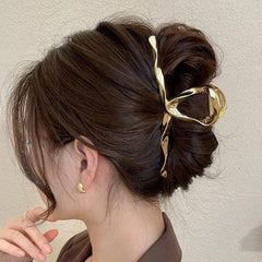 Metal Geometric Hair Claw Hairpins Cross Hair Clips Girls Ponytail Clip