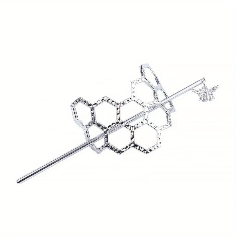 Honeycomb Hairpin Bee Twist Headwear Metal Hair Bun Cage