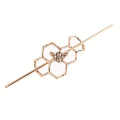 Honeycomb Hairpin Bee Twist Headwear Metal Hair Bun Cage