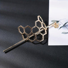 Honeycomb Hairpin Bee Twist Headwear Metal Hair Bun Cage
