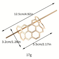 Honeycomb Hairpin Bee Twist Headwear Metal Hair Bun Cage