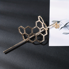 Honeycomb Hairpin Bee Twist Headwear Metal Hair Bun Cage