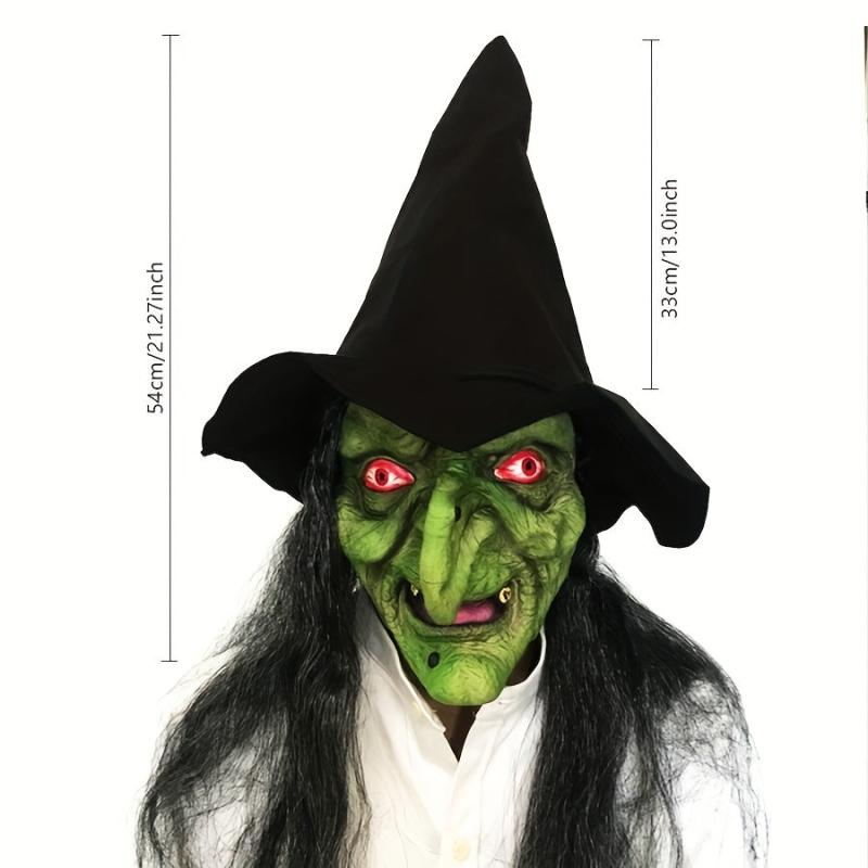 Old Woman Witch Mask Halloween Costume Scary Party Cosplay Prop