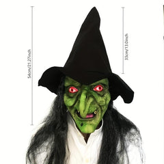 Old Woman Witch Mask Halloween Costume Scary Party Cosplay Prop